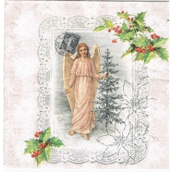 Serwetka - 3272- aniołek , choinka, vintage